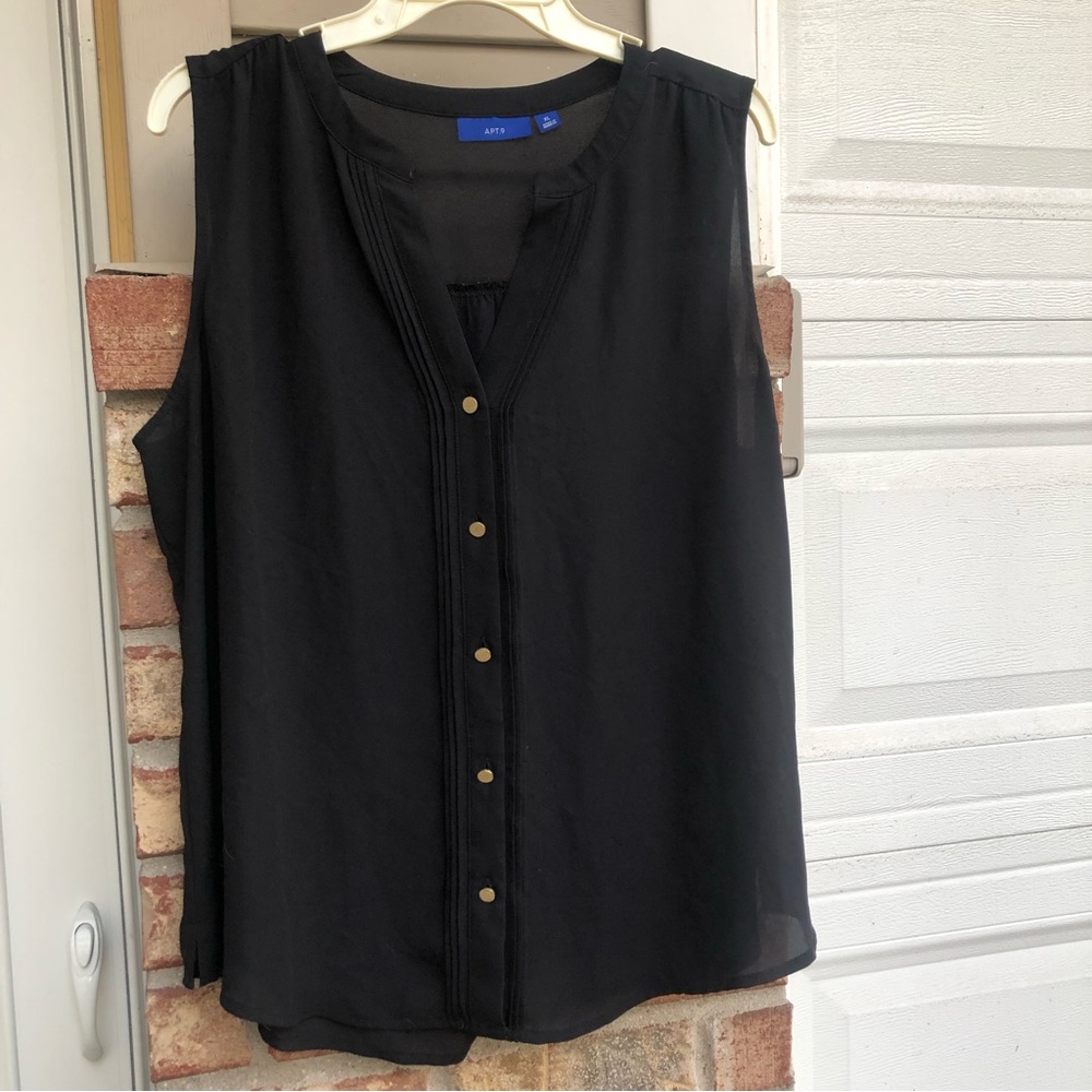 Sheer Black Sleeveless Blouse